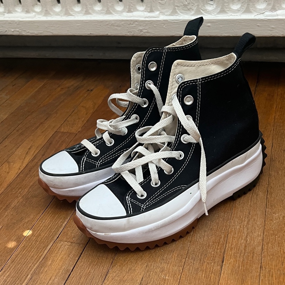 High-Top Black and White Women's Sneakers